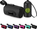Gobeigo 2-in-1 Dog Poop Bag Holder【Easy Pull-Out Version】(Black) | Hard Plastic Insert & Soft Fabric Bag Snap-On Strap Dispenser Fits Retractable and Standard Leashes with 1 Roll Bags
