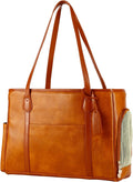 Stylish Dog Purse Carrier, Leather Pet Carrier Bag for Small Dogs Cats Puppy, Airline Approved Soft-Sided Carrier Brown