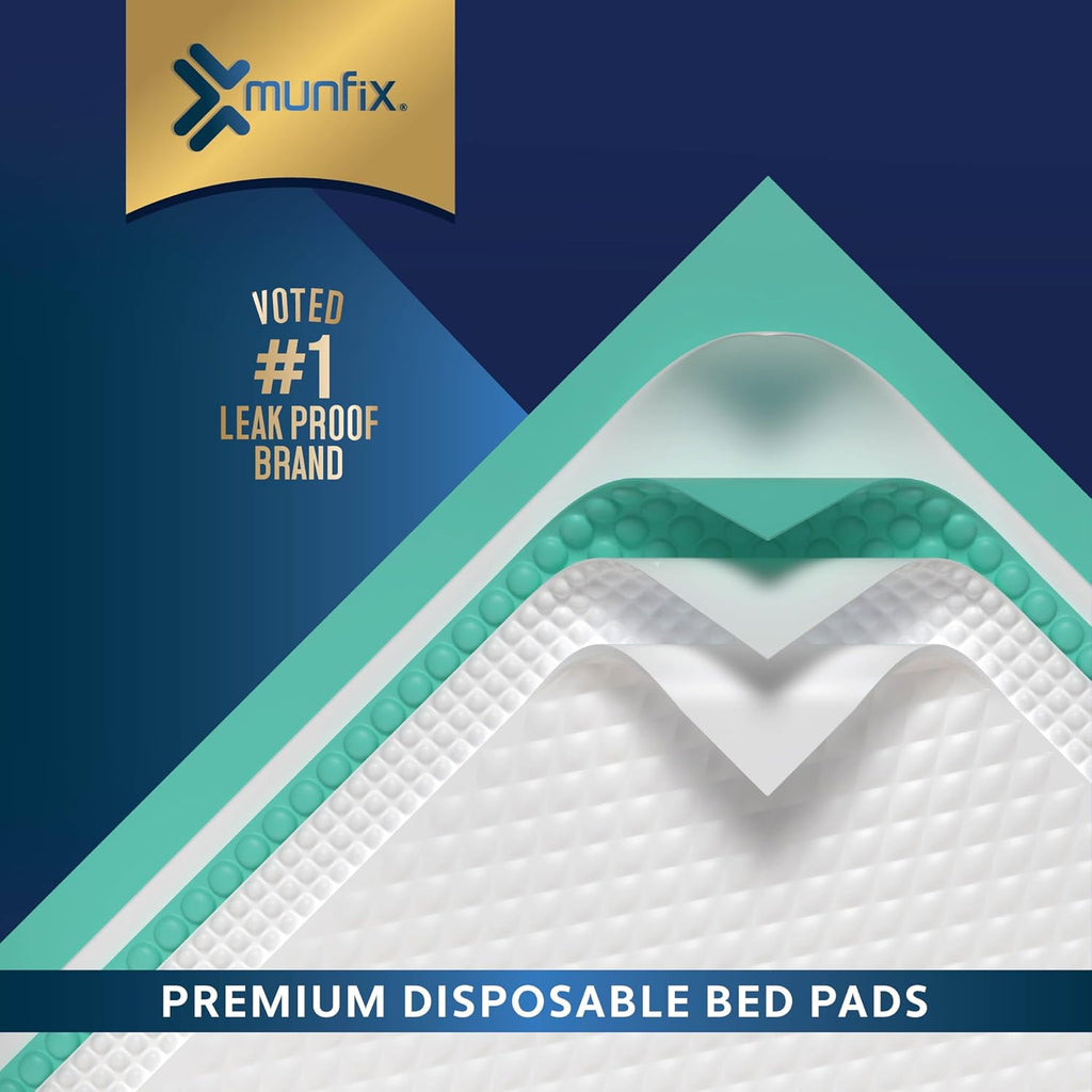 50 Pack Disposable Bed Pads 36 X 36 Inches, Super Absorbent Extra Large Incontinence Underpads, 125 Gram Heavy Duty Ultra Absorbency Medical Chux, Baby Changing Pad, Dog Puppy Pet Training Pee Pad