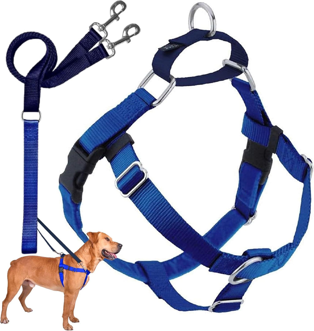 2 Hounds Design Freedom No Pull Dog Harness and Leash, 1" XXL, Royal Blue