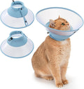 Avont Soft Mesh Cat Cone, Adjustable Anti-Lick E-Collar (Blue S)
