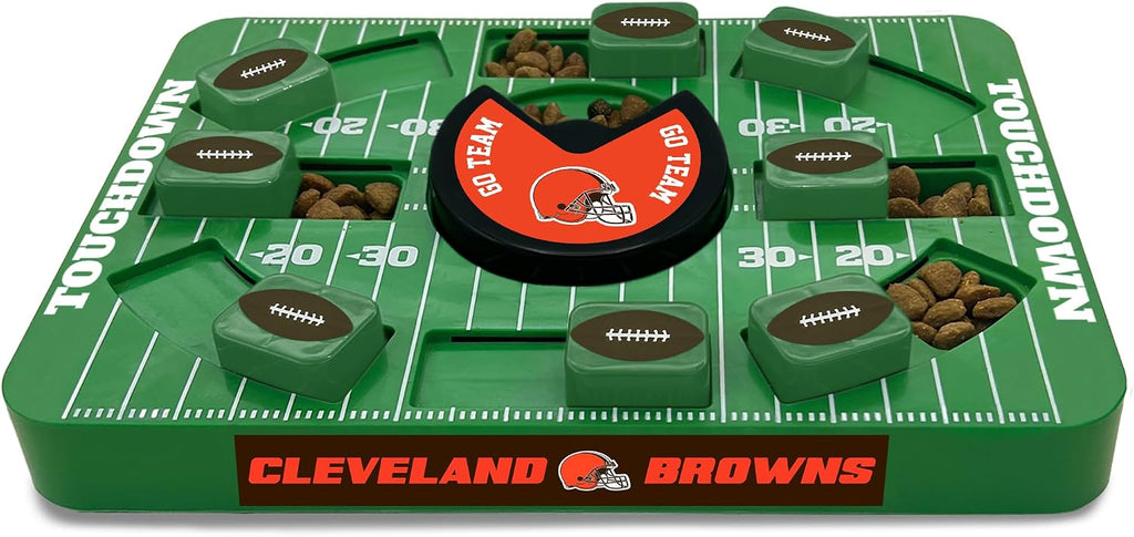 Pets First NFL Cleveland Browns Large Puzzle Toy for Dogs, Slow Feeder Board for Pets, New Bigger Size, Interactive Doggie Treat Toy
