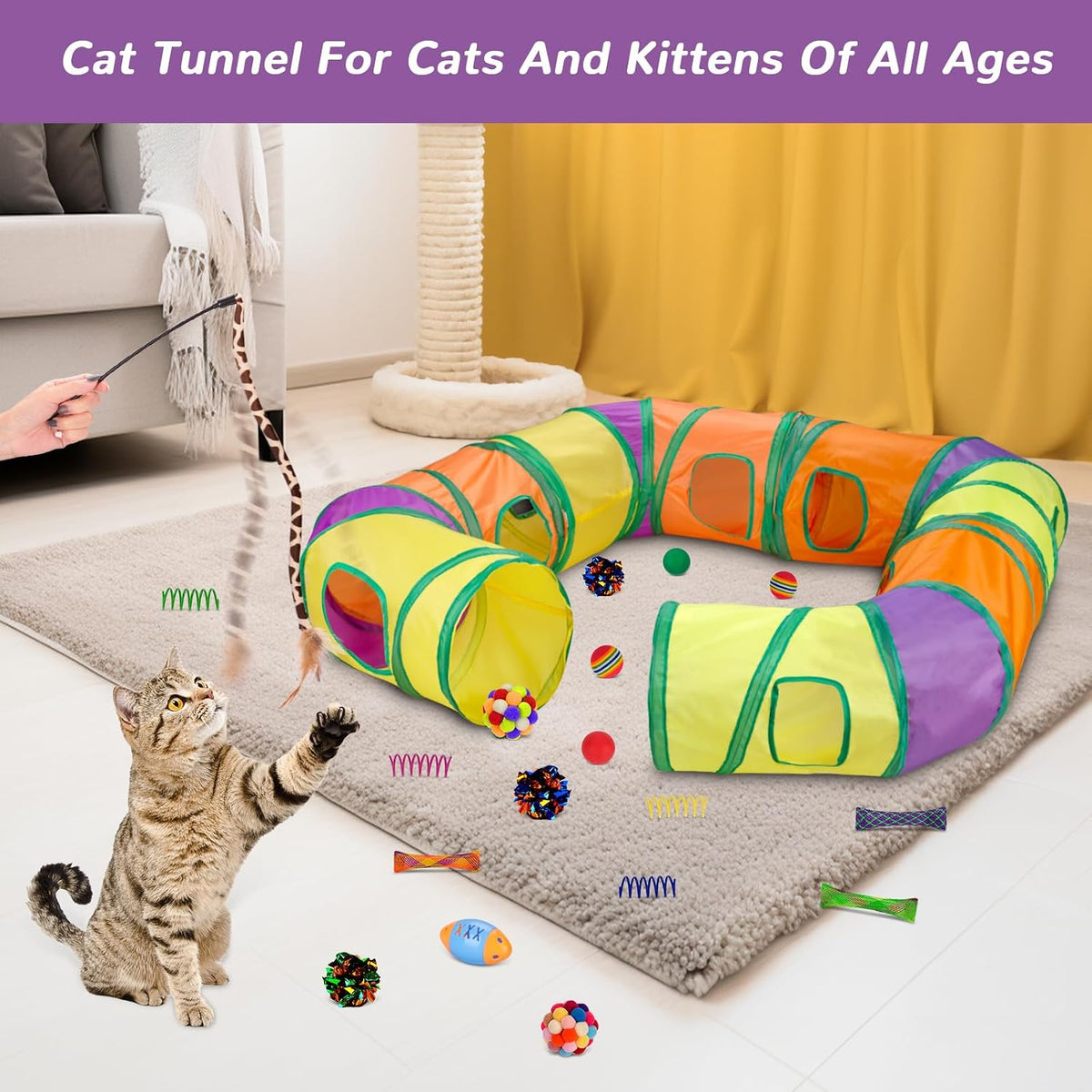 Retro Shaw Interactive Cat Toys for Indoor Cats Kitten,Relieve Bored,25PCS