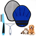 3PCS Pet Hair Removal Glove Set with Grooming Mitt, Comb & Fur Remover Tool