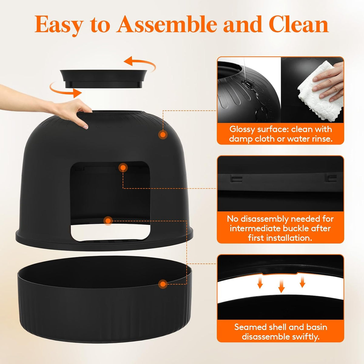 Lifewit Hidden Plant Cat Litter Box with Plastic Scoop, Black | Extra Large Enclosure Litter Tray with Carbon Filter& Odor Control, Aesthetic Cats Stuff for Living Room, Bathroom, Corner