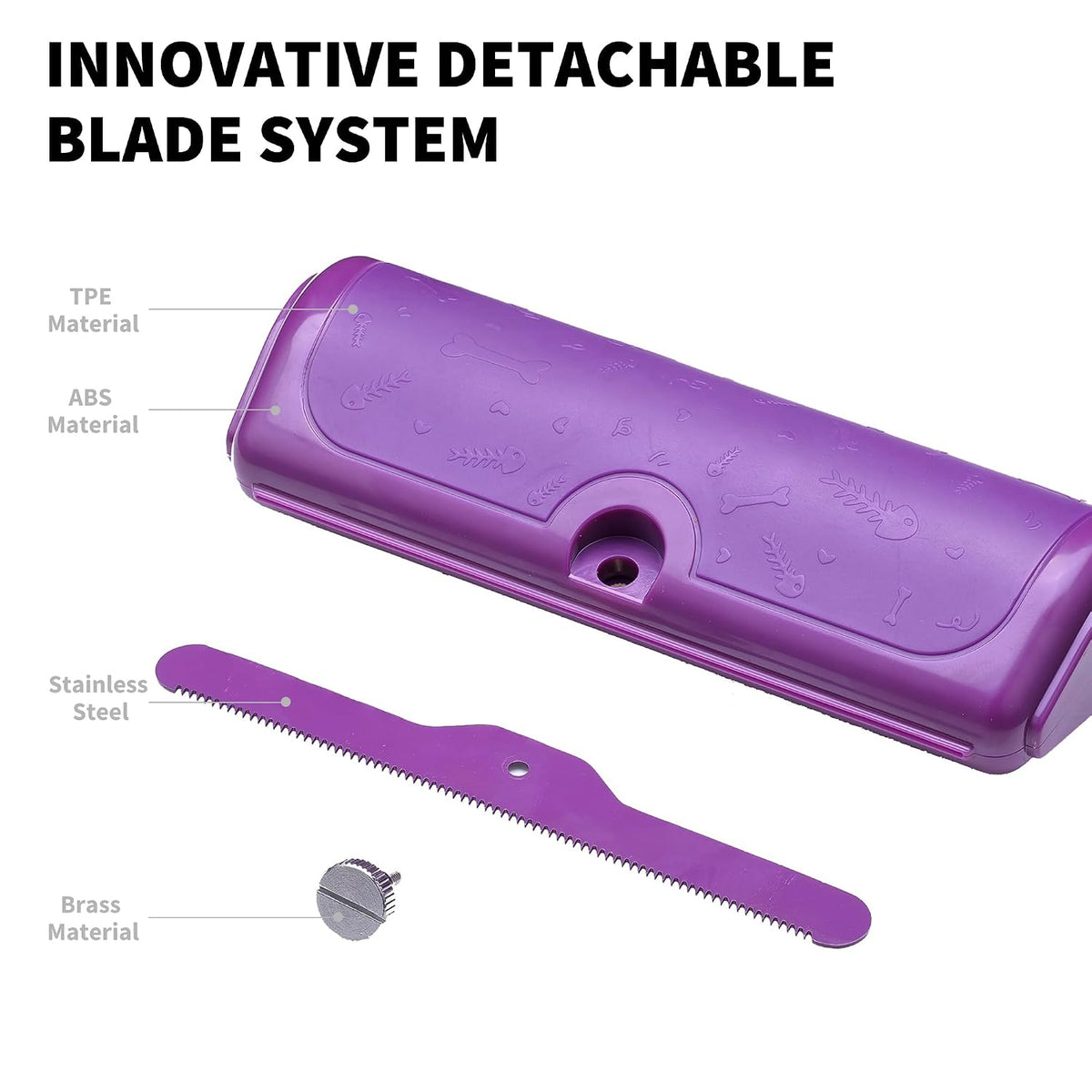 Cat and Dog Deshedding Brush for Short Hair, Purple