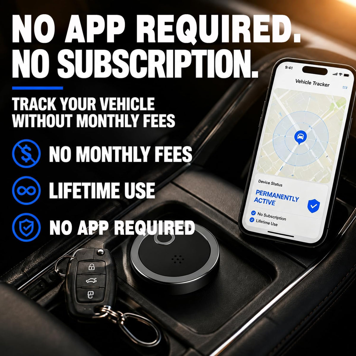 GPS Tracker for Vehicles,Cars,Kids,Pets,and Motorcycles | Real-Time Location Tracking | No Monthly Fee No Subscription | GPS Tracker Device for Car,Dog,Elderly,and Personal Use