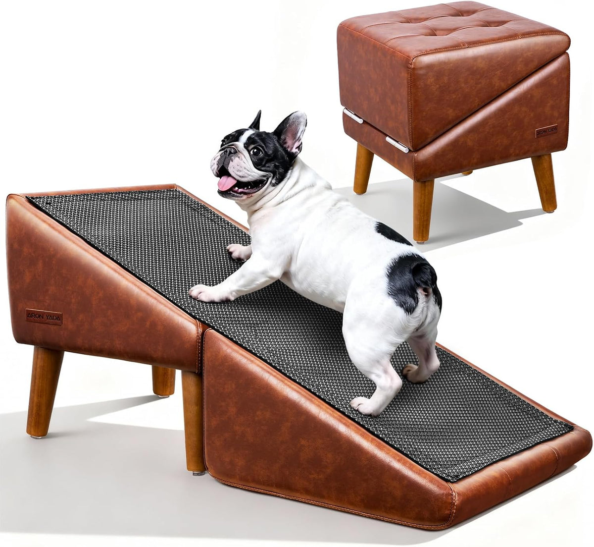 Dog Ramp for Couch, 16"H 2-in-1 Non-Slip Dog Stairs for Small Dogs