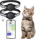GPS Tracker for Cats, No Subscription Fees, Supports Apple Find My, 2 Pack
