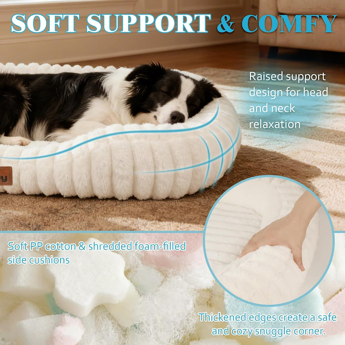 Orthopedic Dog Bed, Washable Large Dog Couch for Senior Dogs