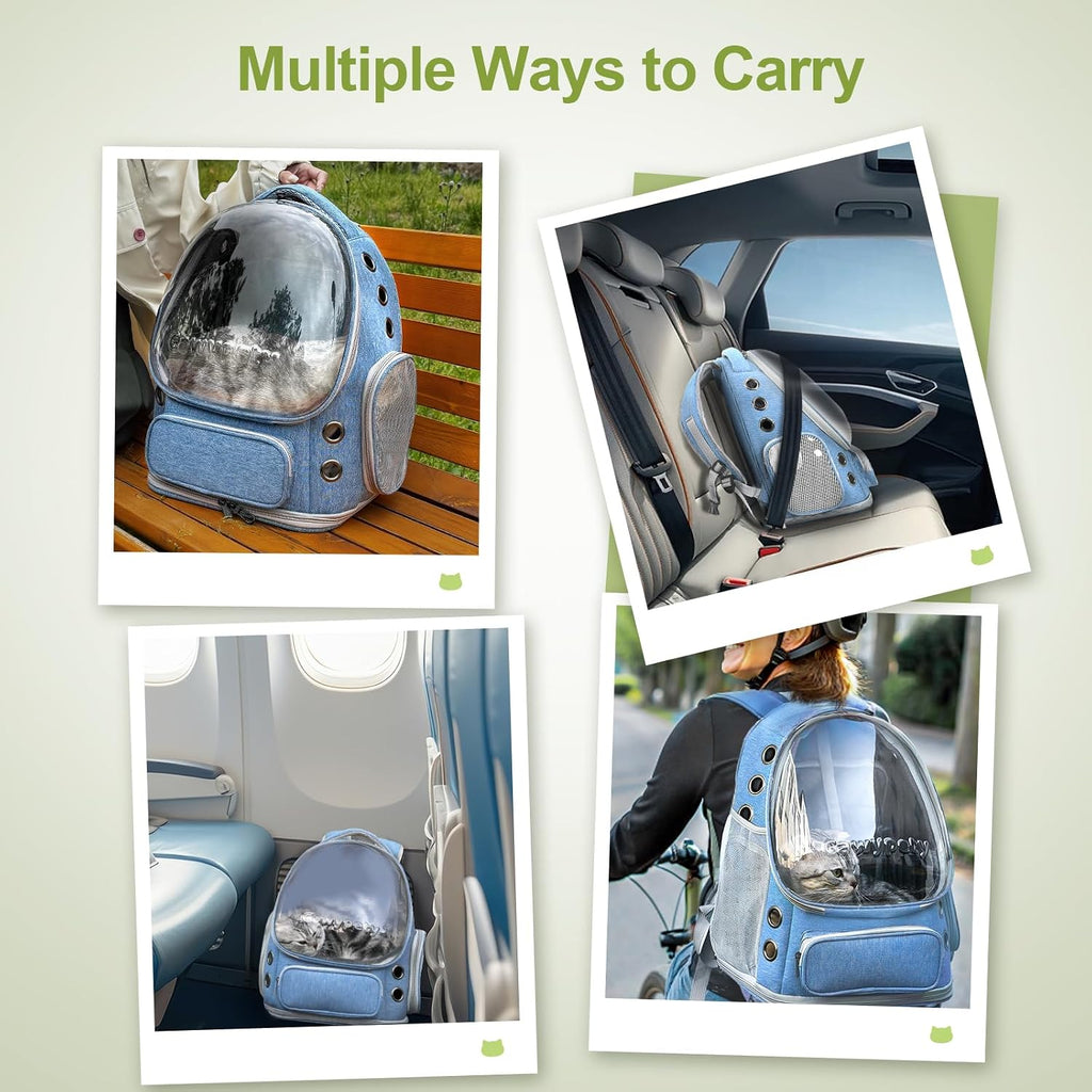 Cawypety Expandable Cat Backpack Large Space Cat Bubble Backpack Carrier