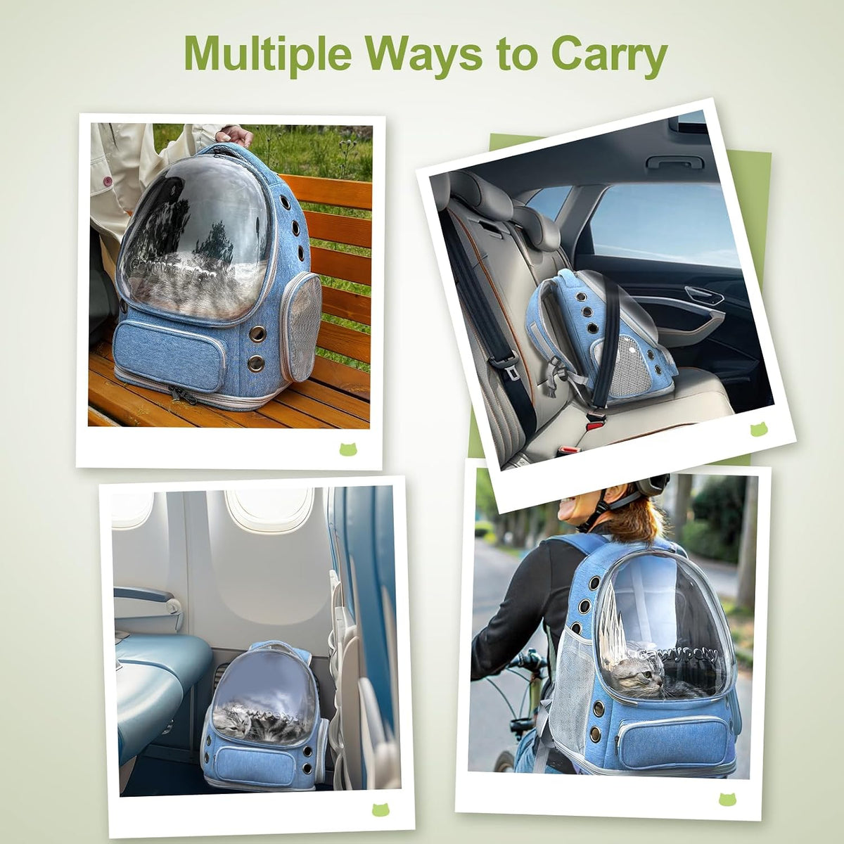 Cawypety Expandable Cat Backpack Large Space Cat Bubble Backpack Carrier