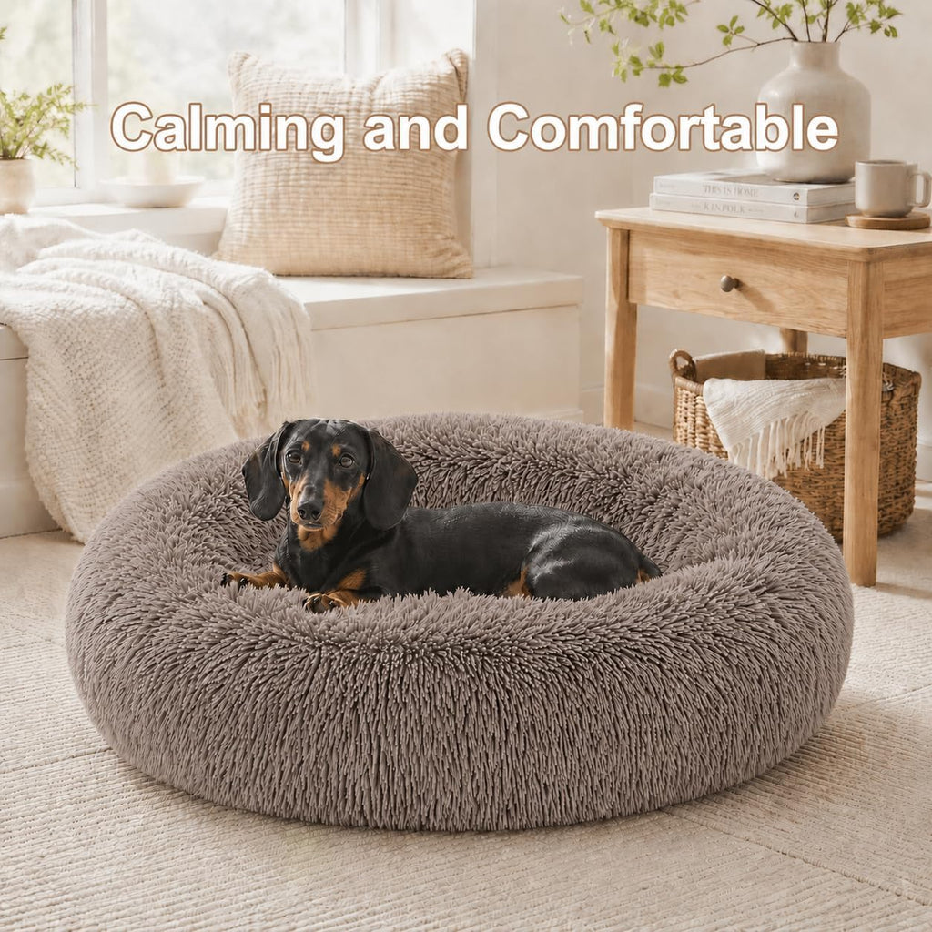 Ghouse Calming Donut Dog Bed for Medium Dogs, 30 in Washable Medium Pet Bed
