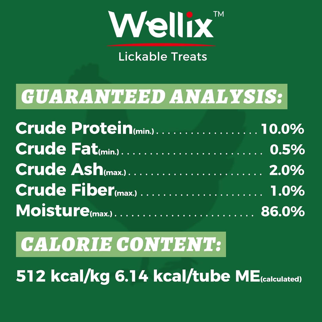 Wellix Lickable Cat Treats Grain-Free Chicken & Cat Grass Flavor (24 Count)