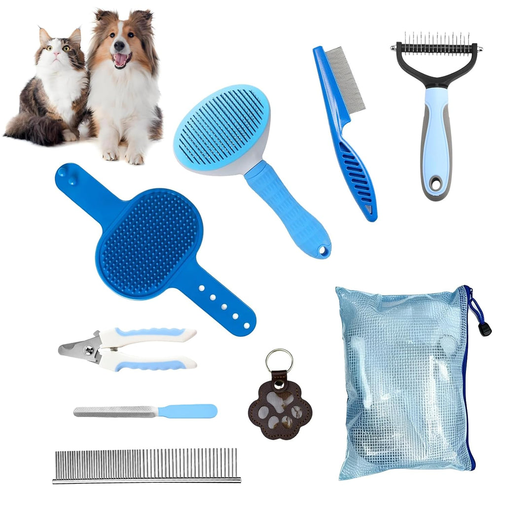 Dog Brush for Shedding,Pet Slicker Hair Brush Kit in One Bag 8 PCS