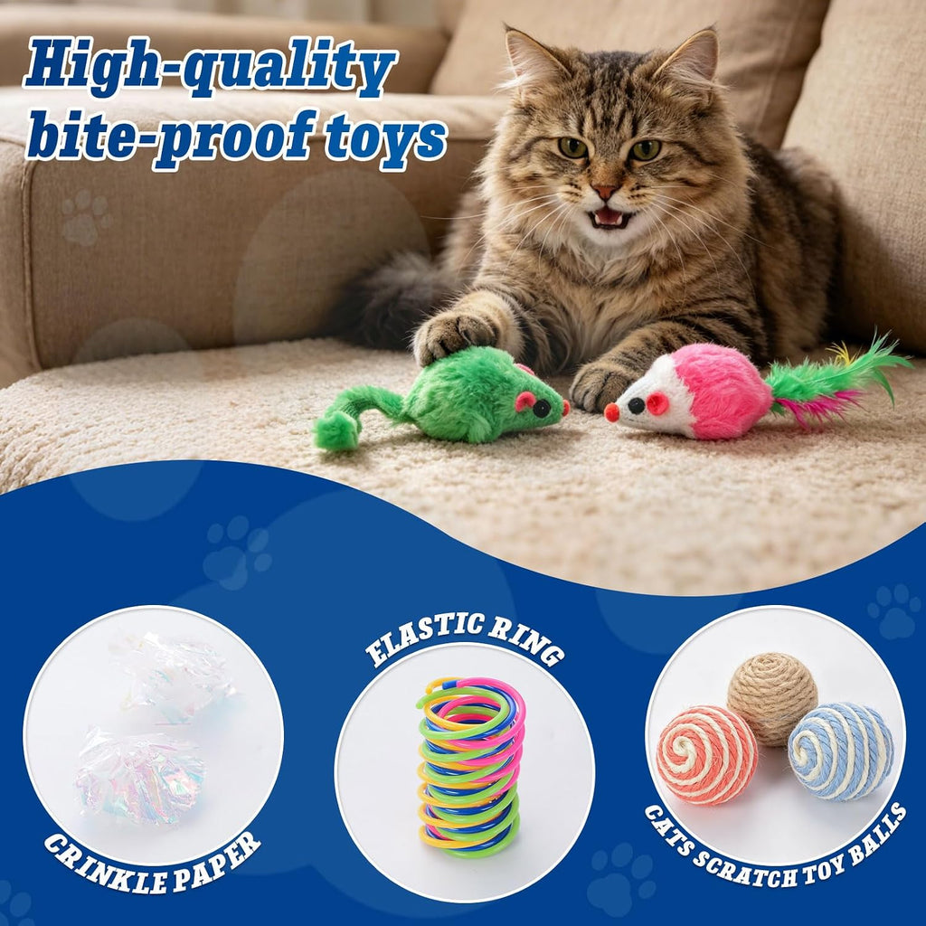 Cat Toys 38 Pack, Kitten & Adult Toys for Indoor Cats