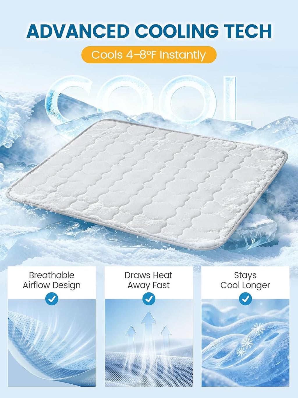 Mora Pets Dog Cooling Mat Pet Cooling Pad for Extra Large Dogs Q-Max>0.5