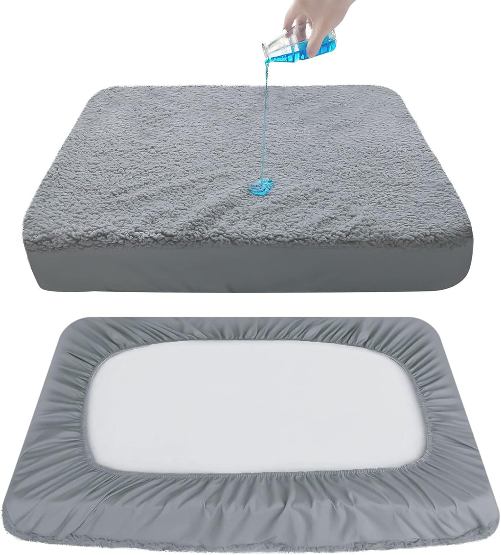 Dog Bed Covers Soft Plush Replacement Washable, 44x35 Inches, Cover Only