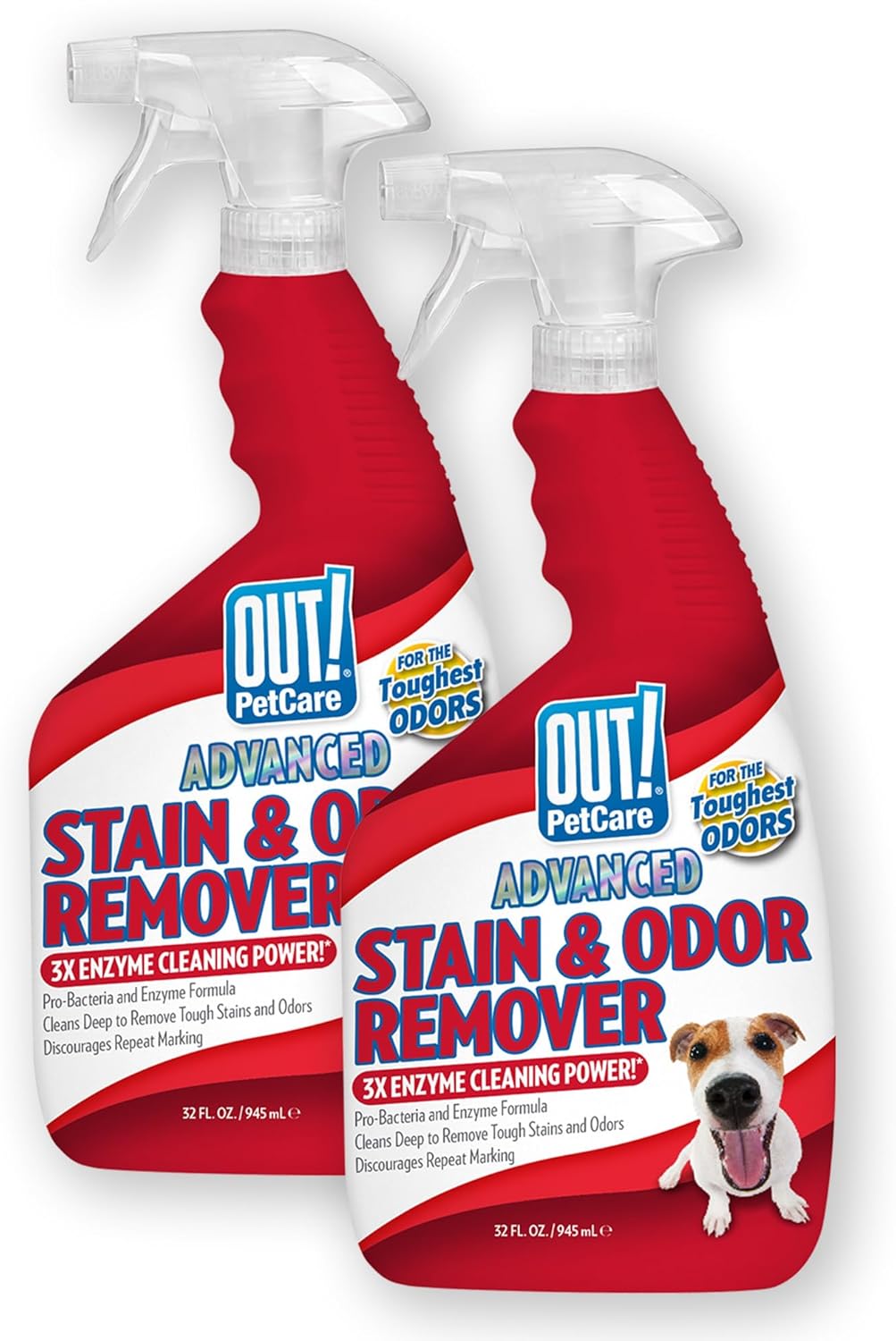 OUT! PetCare Pet Stain & Odor Remover, Carpet Cleaner, 32oz (2 Pack)
