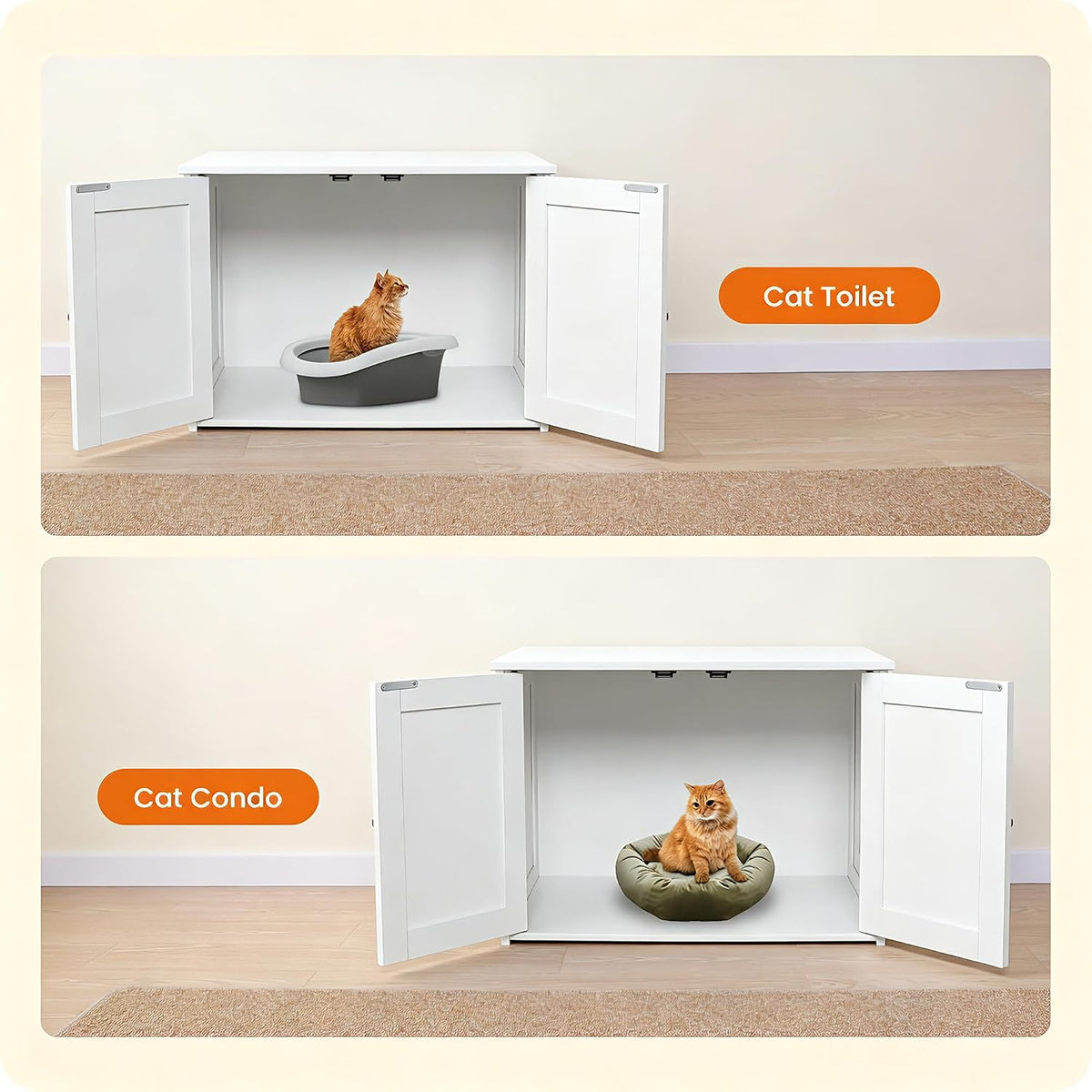 Dwanton Cat Litter Box Enclosure, Hidden Litter Box Furniture, 27.6 Inches