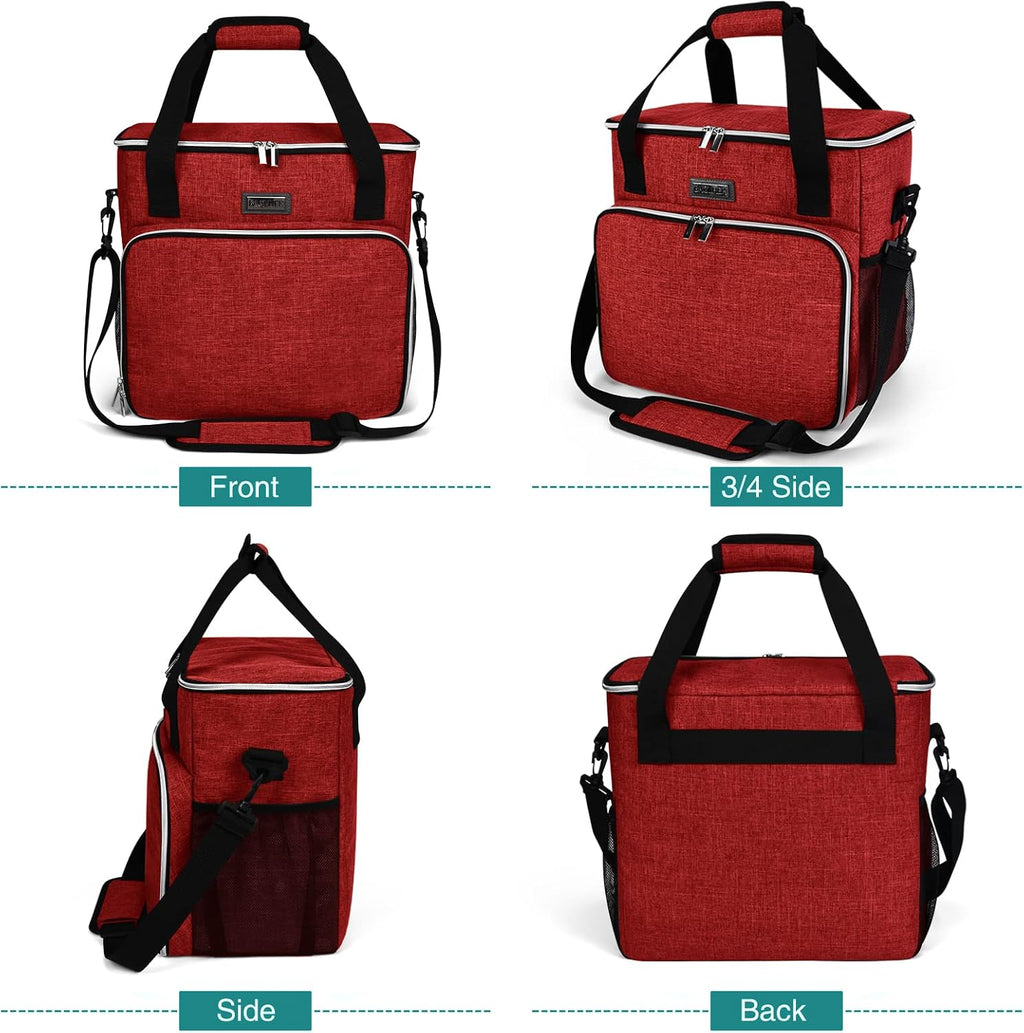 BAGLHER Dog Travel Bag, Pet Travel Bag (ALL Pet Travel Supplies), With 2 Pet Food Containers and 2 Collapsible Silicone Bowls; Essential Kits for Travel Red