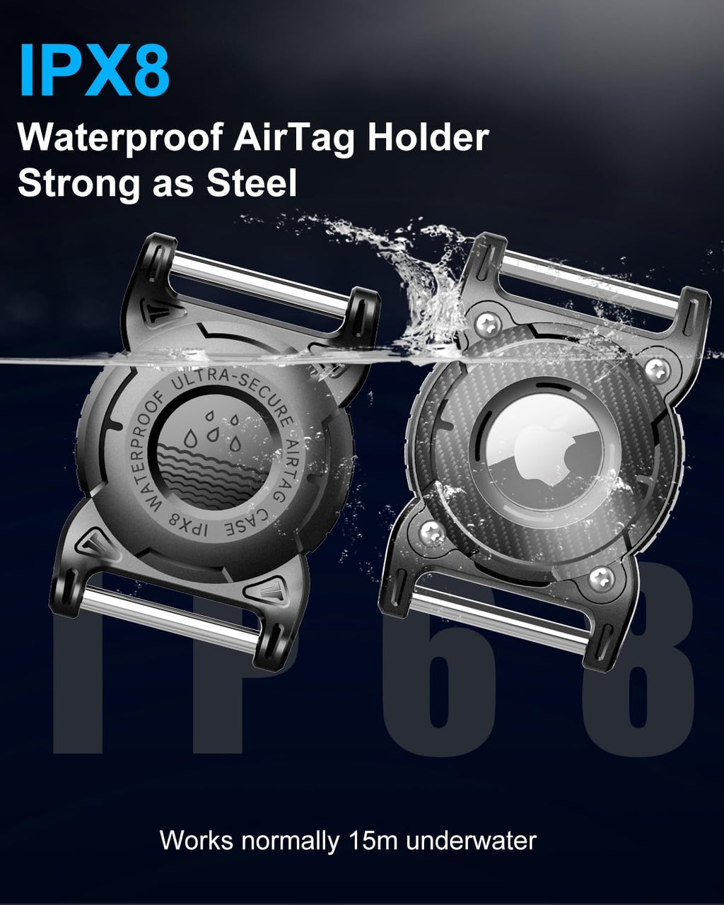 ONEONTA for Airtag Dog Collar Holder 2 Pack | Airtag Dog Waterproof - Airtag Holder for Dog Collar with Removable Metal Loop, Sturdy TPU,Lightweight,Compact Size,Fit 1" Width Collar,Airtag 1st,2nd Gen