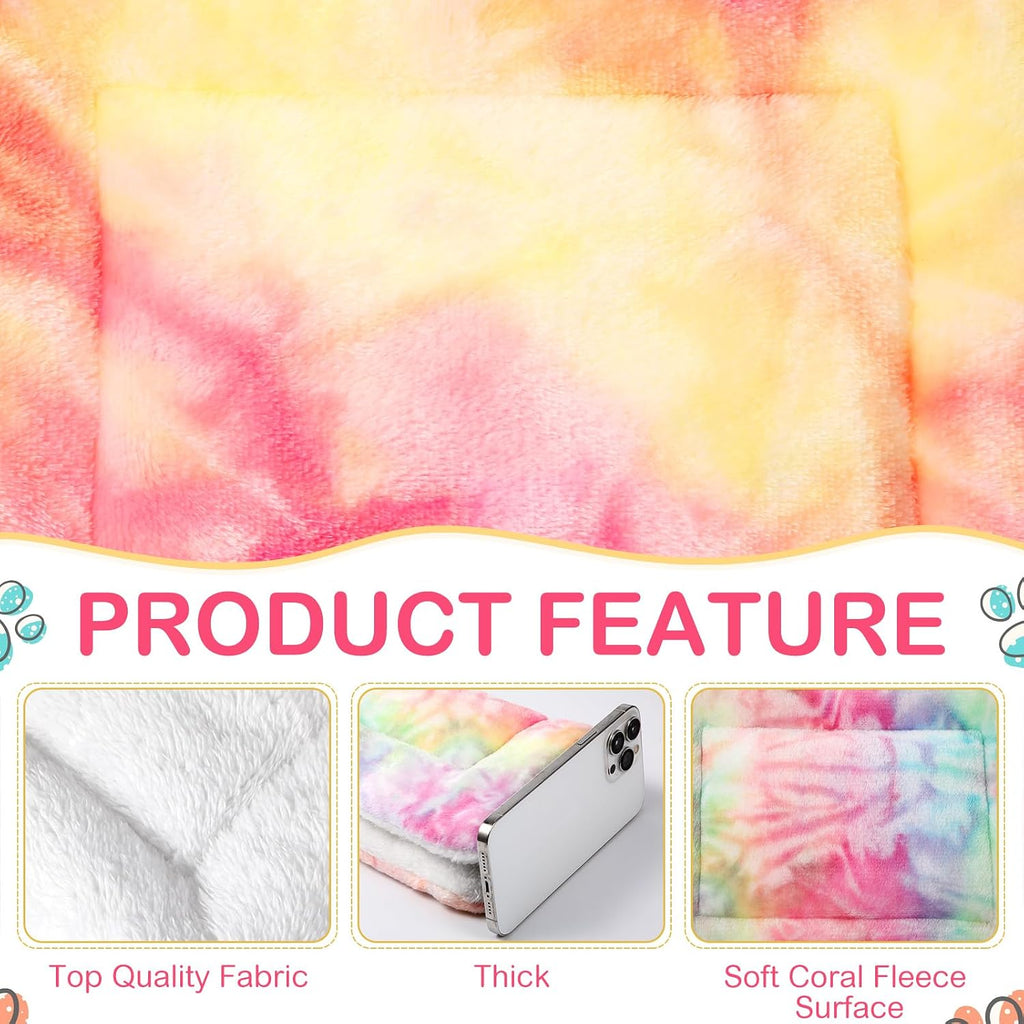 Haull 4 Pcs Waterproof Guinea Pig Bedding Mat, Tie Dyed, 13 x 18.5