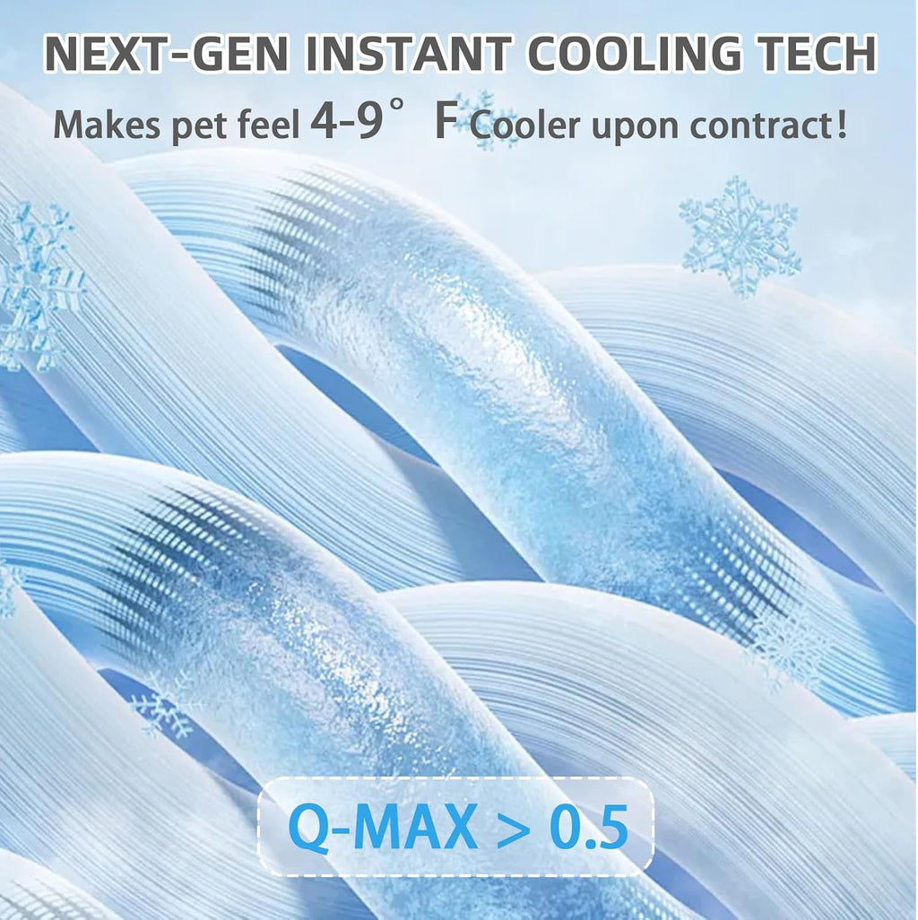 Dog Cooling Mat Extra Large, Q-Max>0.5 Double-Sided Thickened Breathable Cooling Pet Pad for Dogs Cats, 48*28in Washable&Portable Outdoor Dog Bed Kennel Waterproof Bottom for Sofa Crate Playpen Indoor