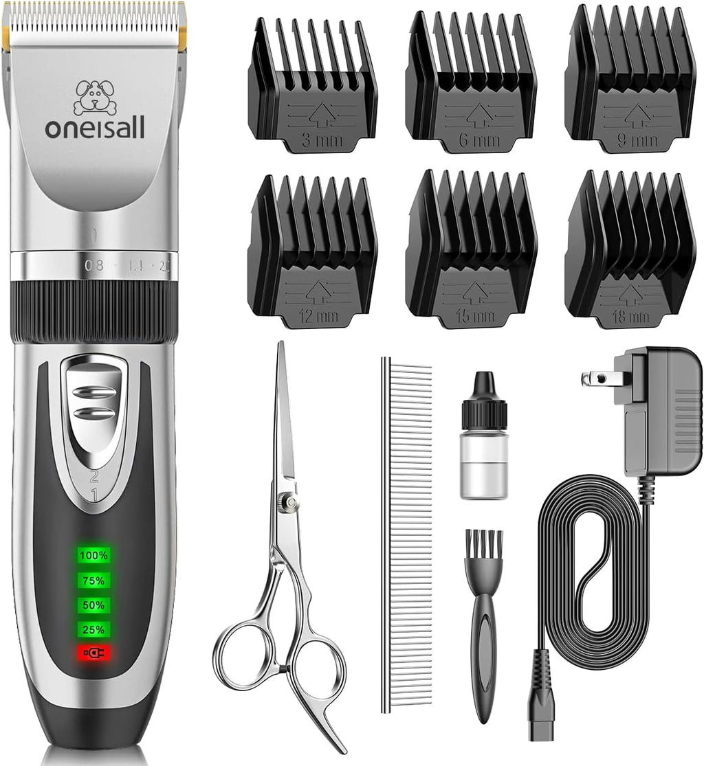 oneisall Dog Clipper for Small and Large Dogs Cats Silver