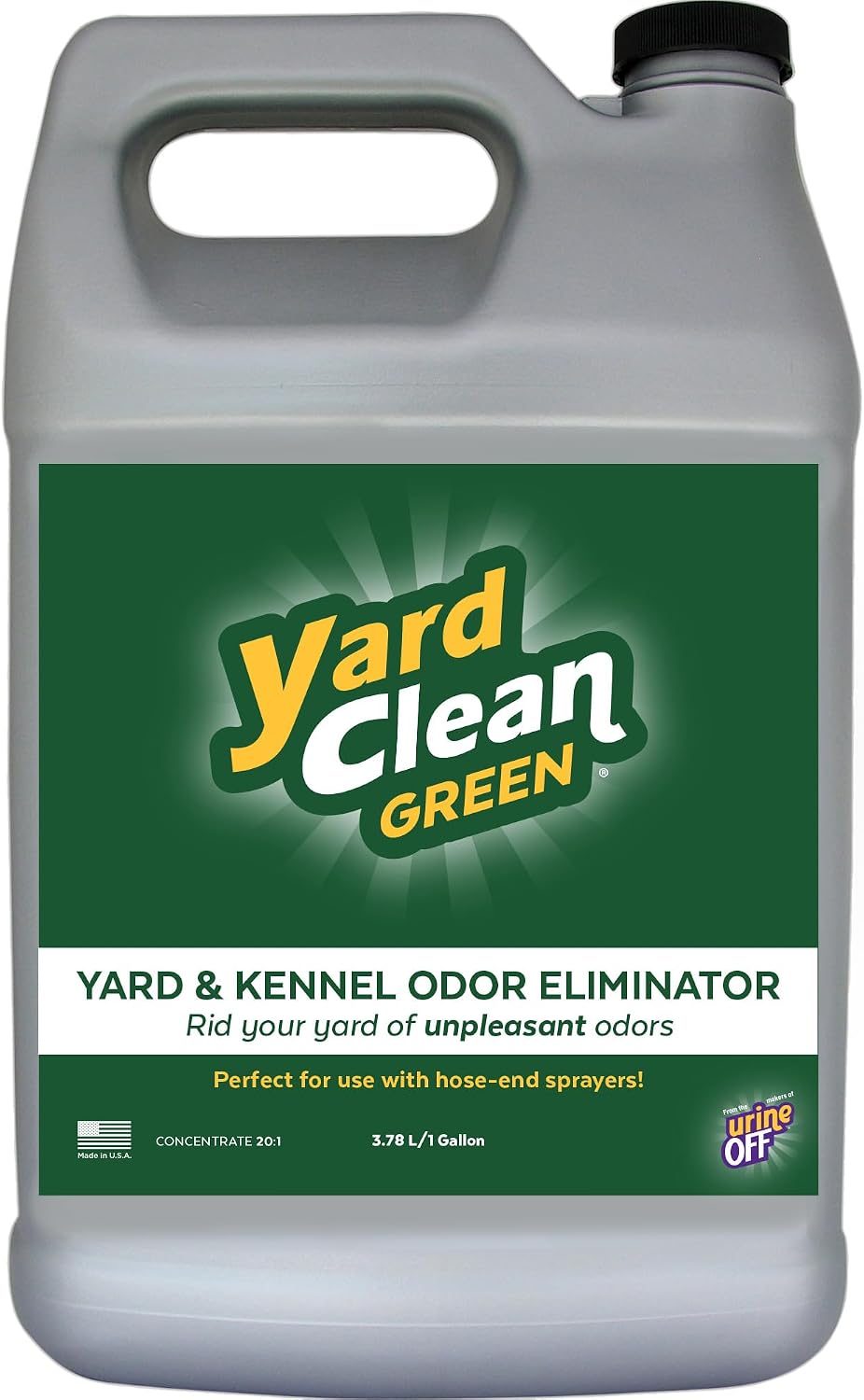 Urine OFF Yard Clean Green Yard and Kennel Odor Eliminator | Cat & Dog Odor Eliminator | Earth Friendly (1 Gallon)