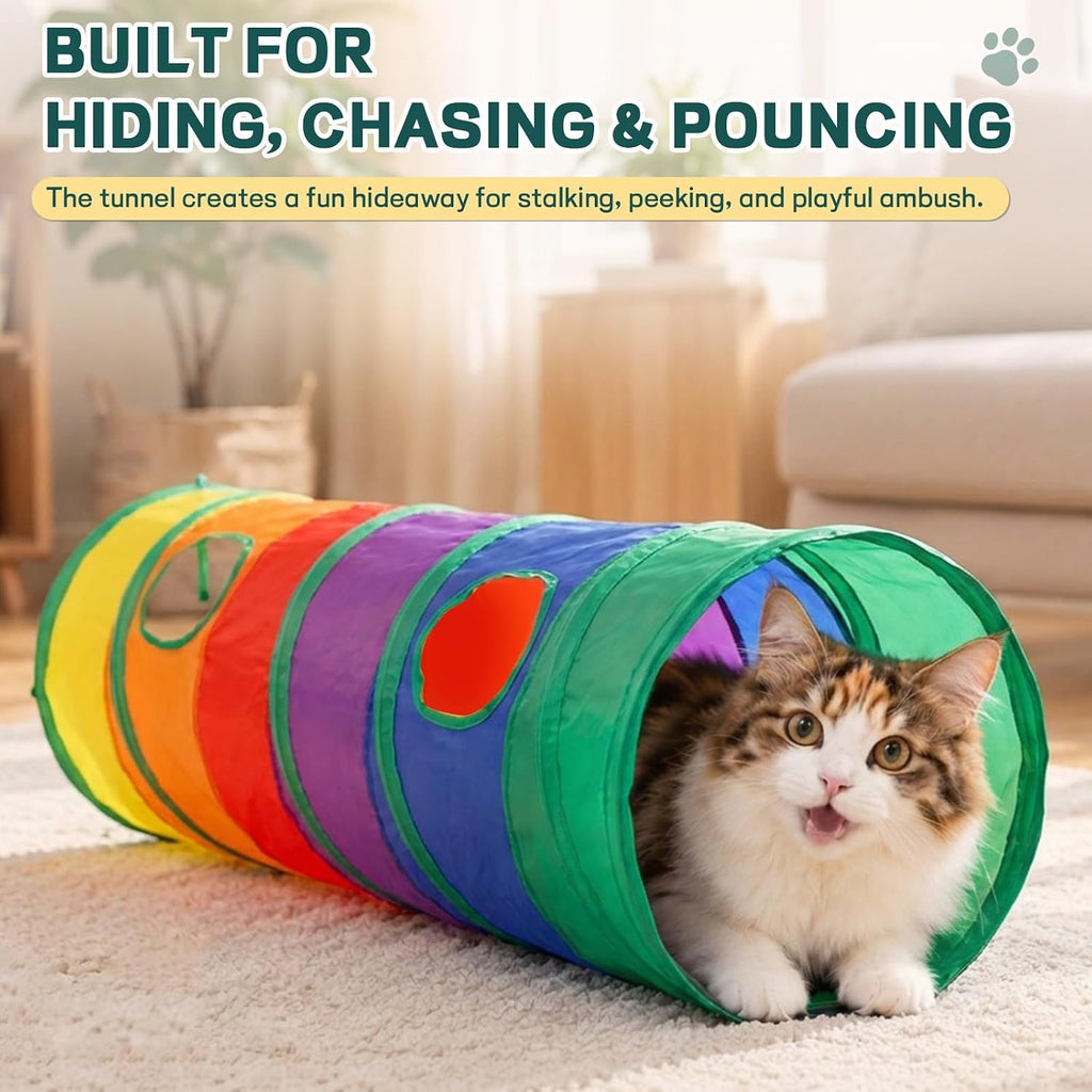 iCAGY 25 Pcs Cat Toys Set, Cat Tunnel Toy for Indoor Cats, Kittens
