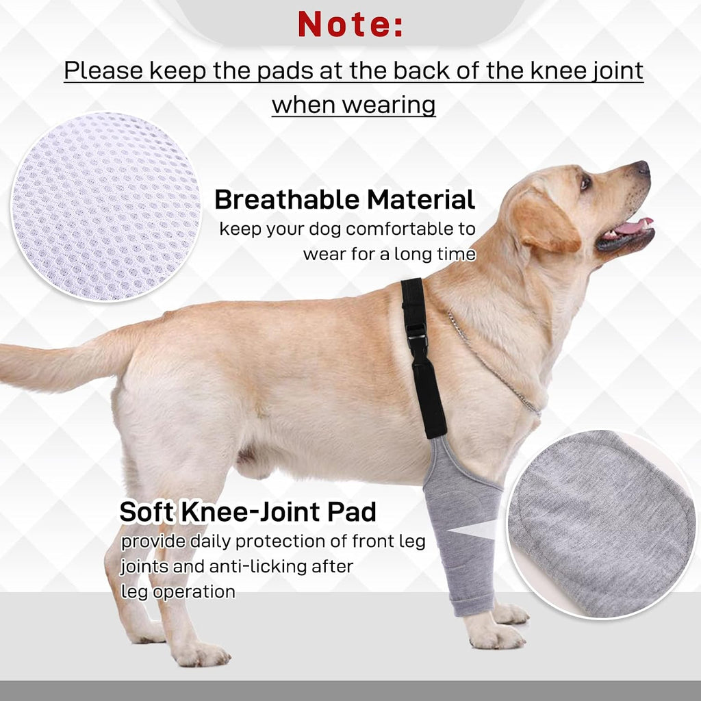 IDOMIK Dog Recovery Suit for Front Legs, Dog Recovery Sleeves,Grey,2XL