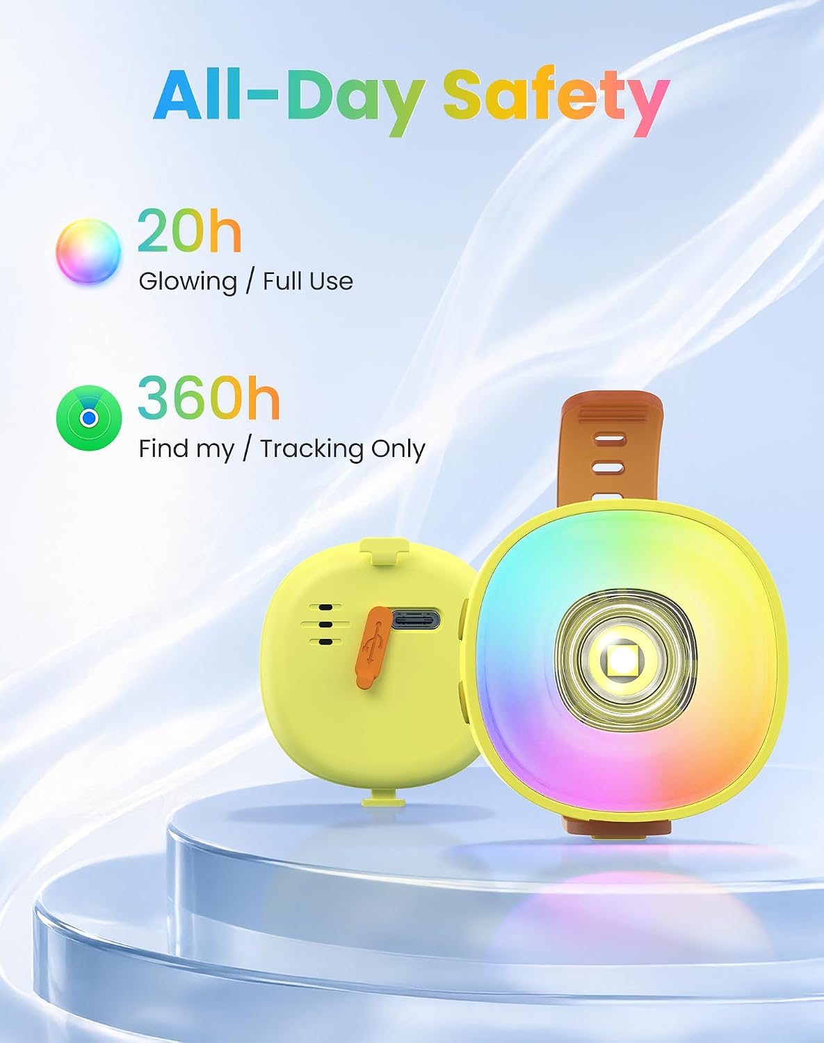 Zellar 2-in-1 Dog Tracker GPS with LED Light, Pet GPS for Pets,Rechargeable