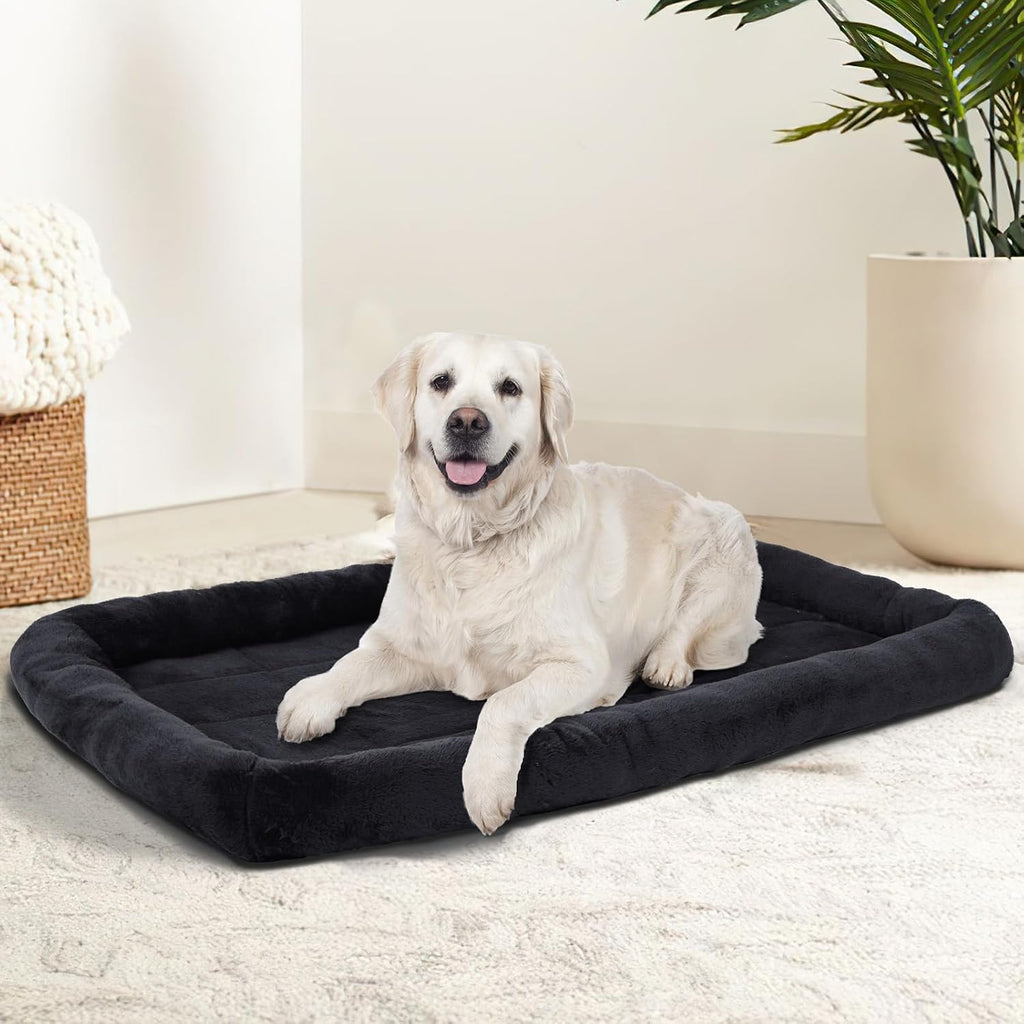 Patas Lague Small Dog Bed Bolster Pet Crate Mat 16''x12'' Black