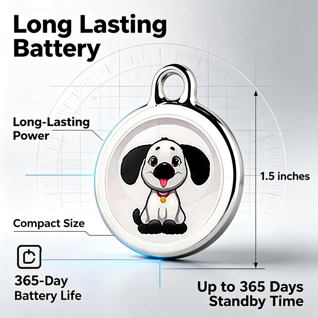 GPS Tracker for Dogs, Real-Time GPS Tracking Device for Cats, Pet Wearable Holder & Keychain Design, No Monthly Fee/No SIM Card, for Android and iOS, Long STBY,IP68 WP,Lightweight