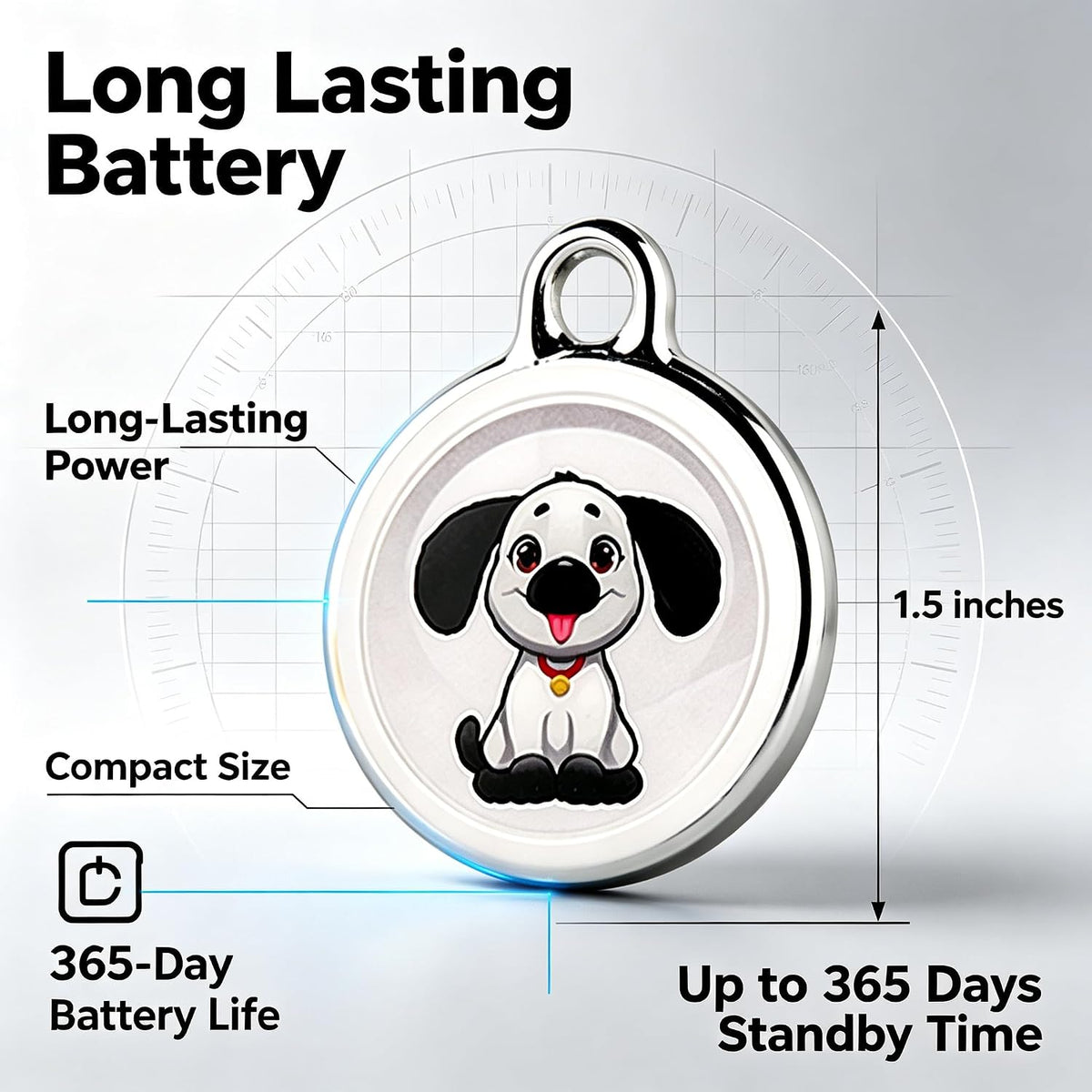 GPS Tracker for Dogs, Real-Time GPS Tracking Device for Cats, Pet Wearable Holder & Keychain Design, No Monthly Fee/No SIM Card, for Android and iOS, Long STBY,IP68 WP,Lightweight