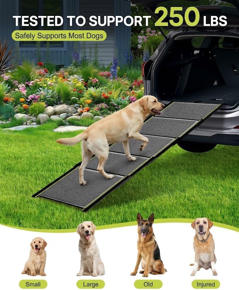 Dog Ramp for Car, 71" L × 20" W Telescoping Dog Ramp for Large Dogs