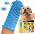 Jasper Dog Toothbrush, 360° Finger Toothbrush for Dogs & Cats, Blue 2-Pack | 12x More Bristles, Teeth Cleaning Kit for Small & Large Pets, Toothpaste Not Included, Fights Bad Breath, Extra Soft Silicone 