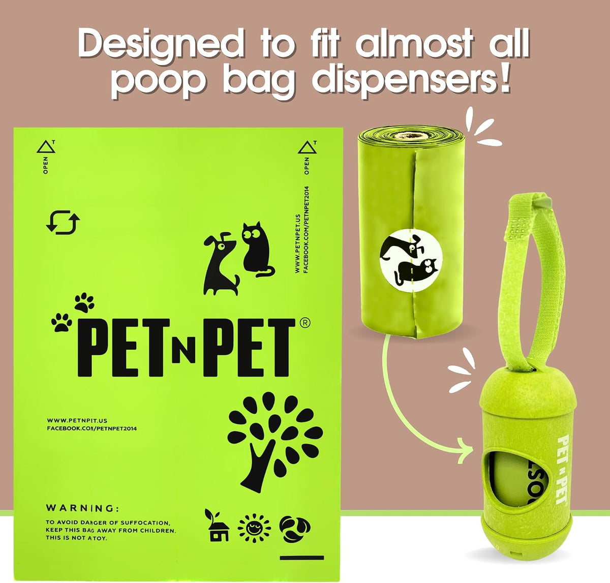 Pet N Pet Poop Bags For Dogs, 120 Counts Plant Based Dog Poop Bags Rolls, Thick Doggie Poo Bag, 100% Leak-proof, Easy to Use Pet Waste Bag