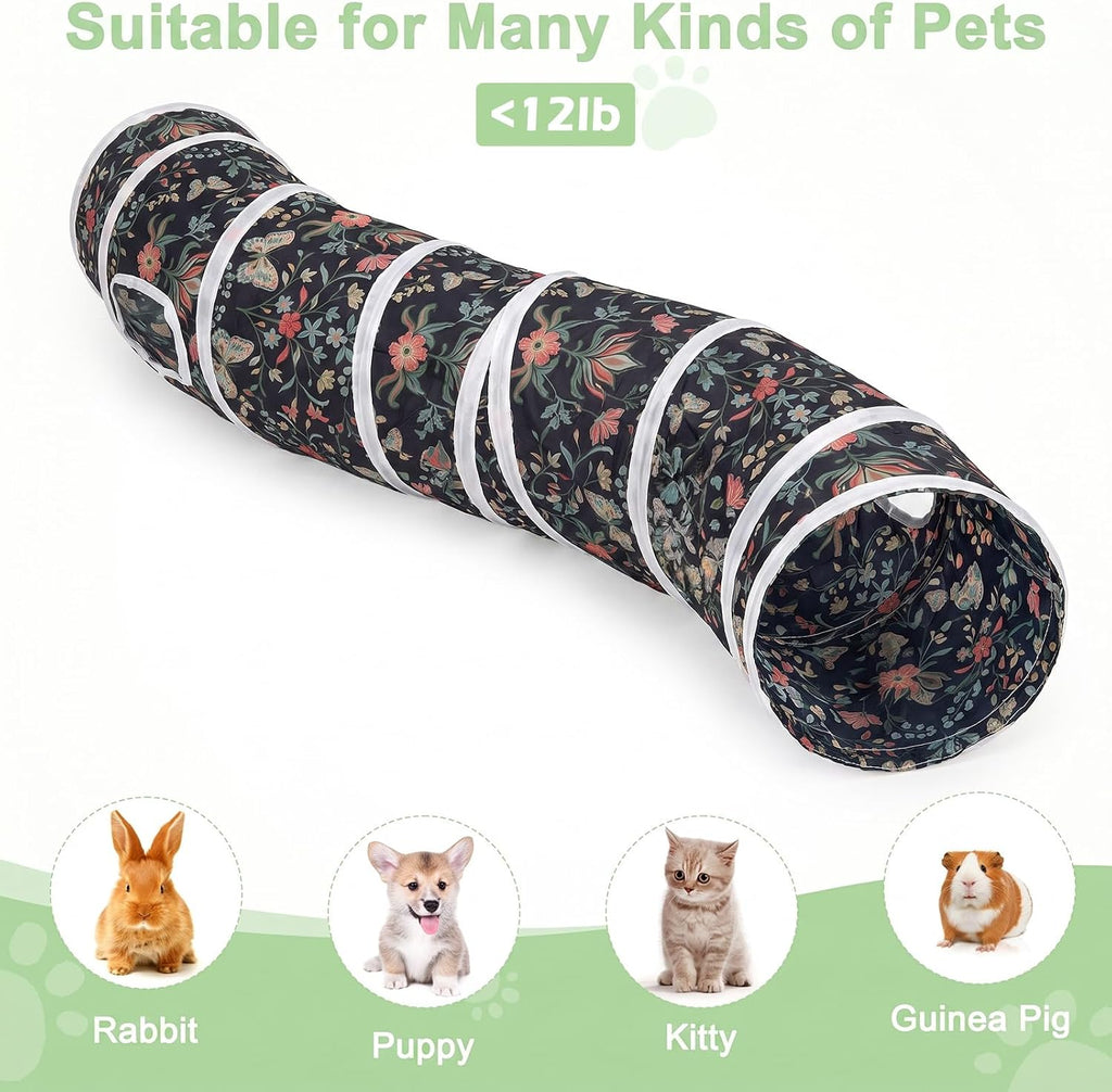 Glittme S-Shape Cat Tunnel, Foldable Cat Tunnels for Indoor Cats