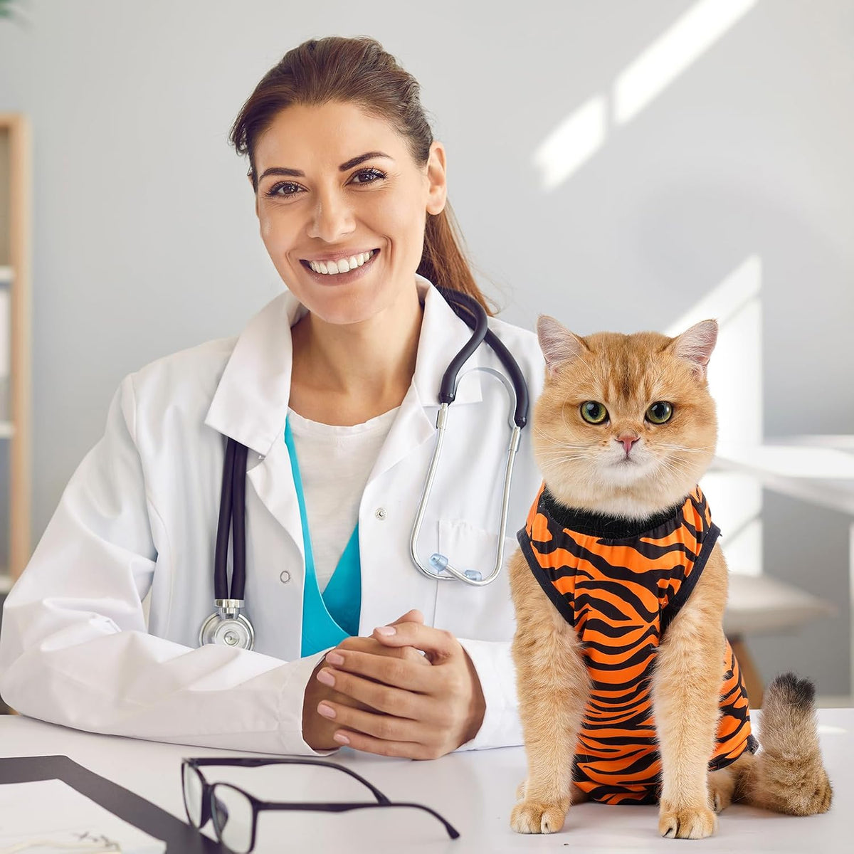 Avont Cat Recovery Suit - Kitten Onesie for Cats After Surgery