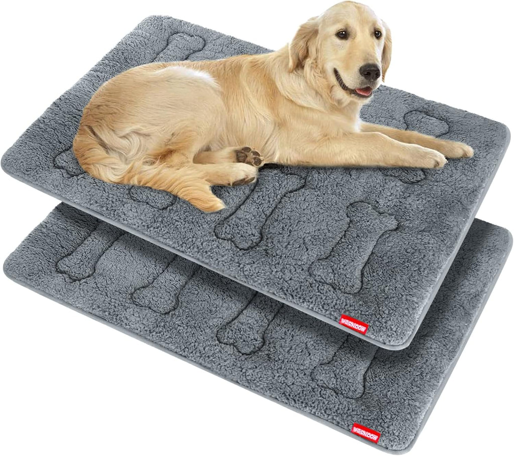 Dog Bed Crate Mat(42" X 28") 2 Pack, Soft Plush Dog Bed Pad