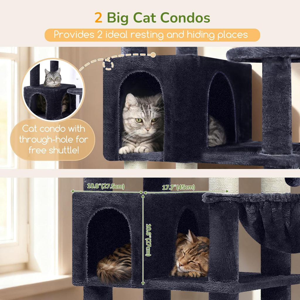Globlazer 82in Extra Large Cat Tree Tower for Indoor Cats Large Adult, S82