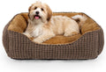MIXJOY Rectangle Washable Orthopedic Dog Bed for Small, Medium and Large Dogs, Soft Calming, Sleeping Puppy Bed Durable Pet Cuddler with Anti-Slip Bottom, S (20"x19"x6")