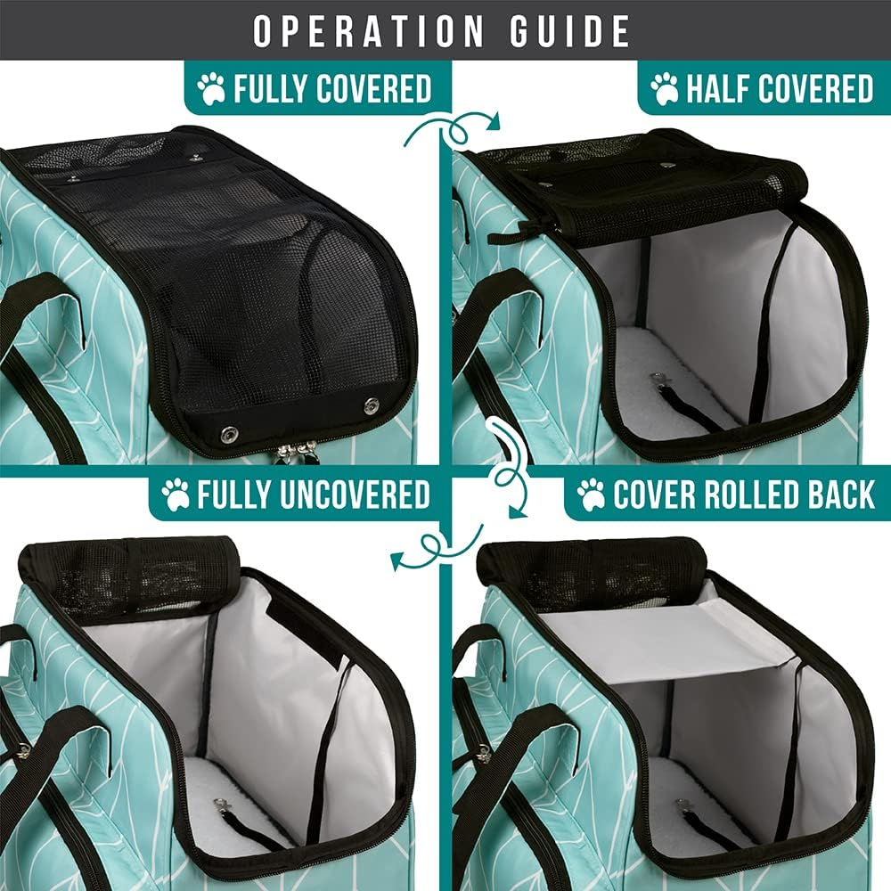 PetAmi Small Dog Purse Carrier, Airline Approved Soft Sided Tote, Teal