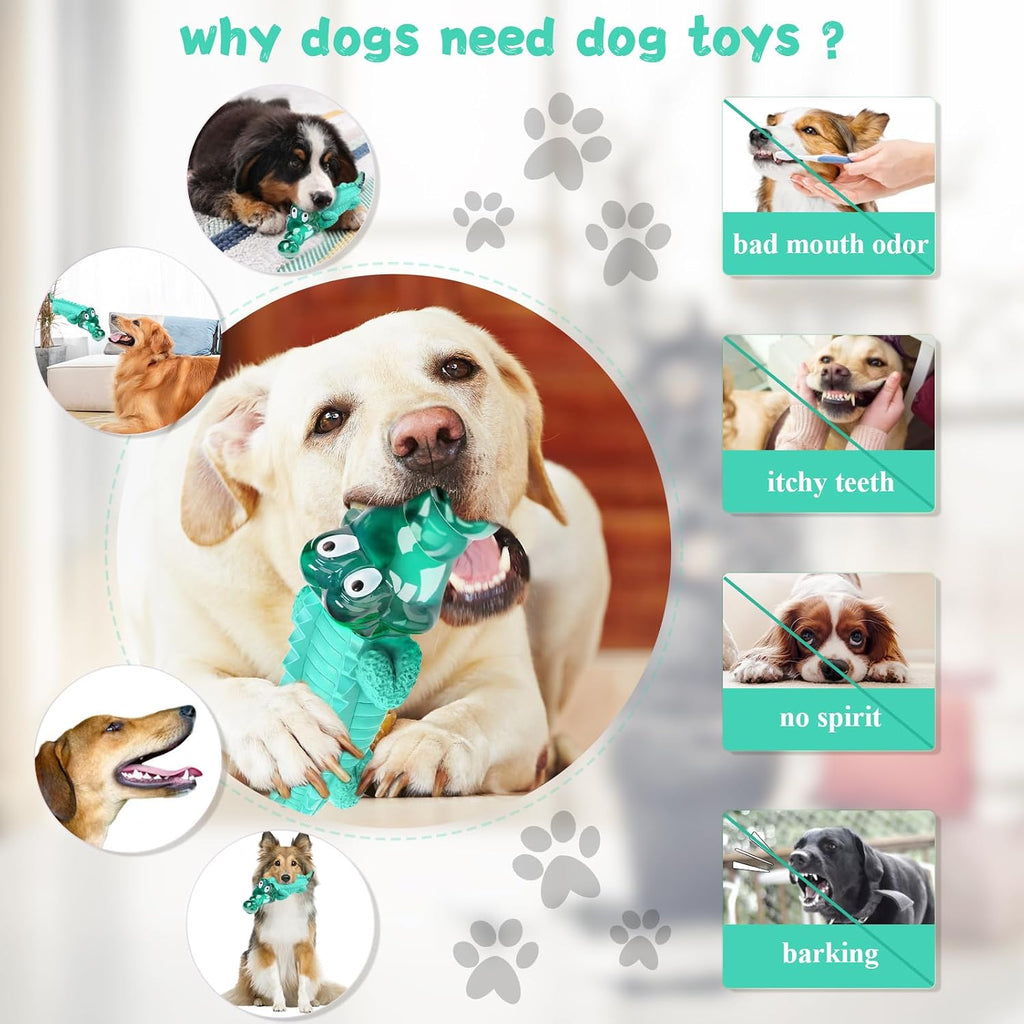 Fuufome Dog Chew Toys, Indestructible for Aggressive Medium & Large Dogs | Teeth Cleaning, Long Lasting Fun, Keep Them Busy, Nylon and Rubbrer Material, Double chewing Pleasure