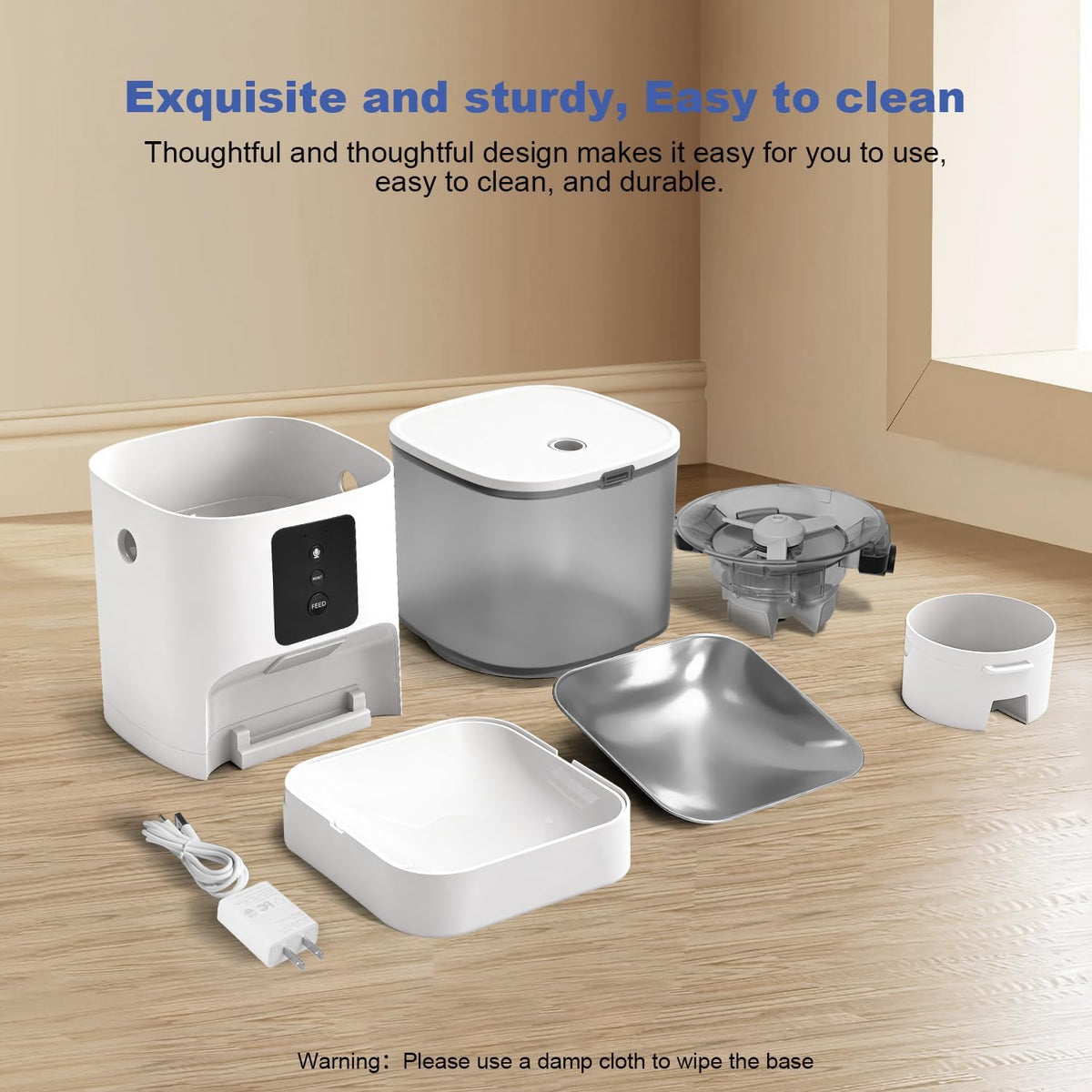 ANDOLL HOME Automatic Cat Feeder,4L Timed Cat＆Dog Dry Food Dispenser