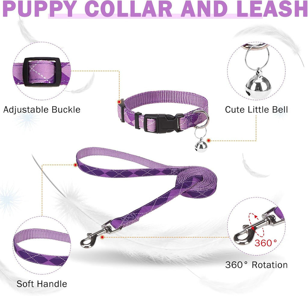 SCENEREAL Small Dog Harness Collar and Leash Set, No Pull Puppy Harness
