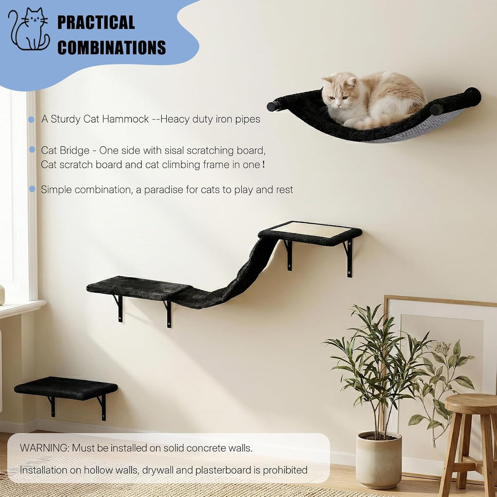 Cat Wall Shelves Set Cat Mounted Climbing Wall System Wall Furniture