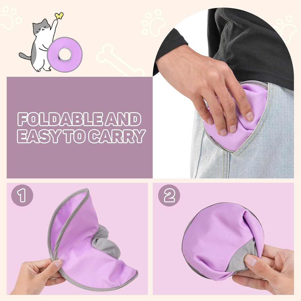 Avont Lightweight Waterproof Foldable Cone, Soft E-Collar - M Purple